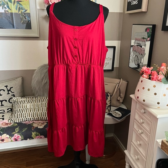 LULAROE Red Amanda dress size 3X - Picture 2 of 8
